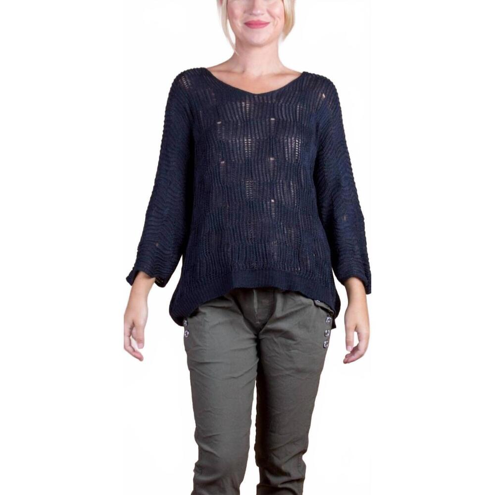 NEW GIGI MODA scacchi knit sweater in black